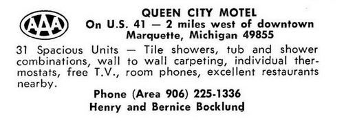 Queen City Motel - OLD POSTCARD (newer photo)